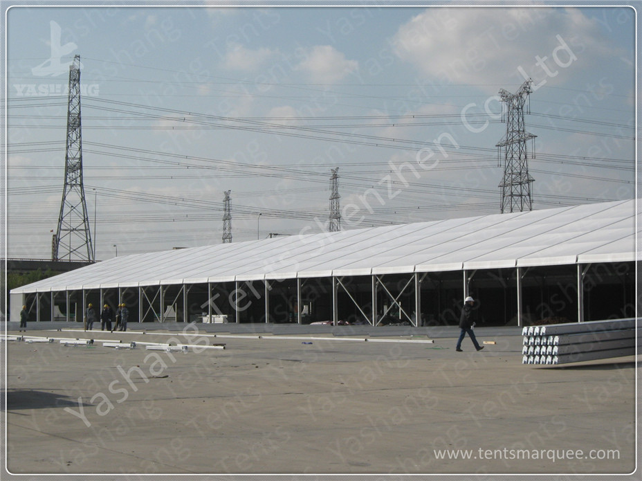 Durable 2500 Sqm Large Clear Span Tents ,  Logistics Outdoor Warehouse Tents