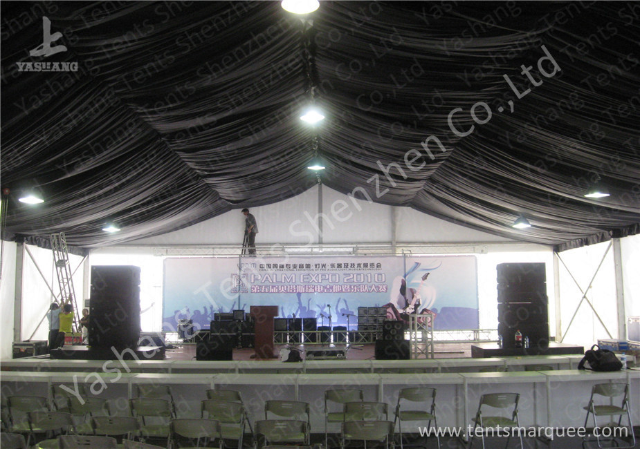 Luxury Linings Decorated Fabric 20x20 party tent With Sidewalls , Aluminum Frame Marquee