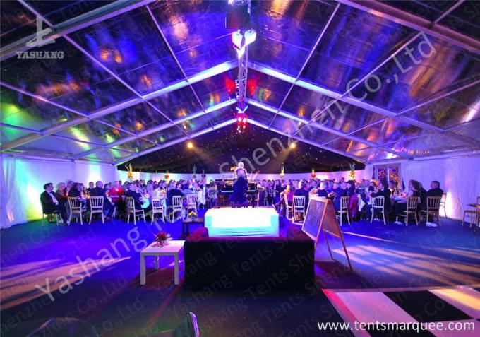 Popular Red Color 20m Width Luxury Wedding Tents Marquee with Top and Wall Curtains