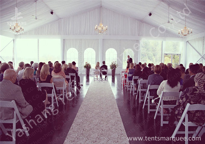 Прозрачный шатер события свадьбы профиля стеклянной стены алюминиевый, белое украшение подкладки крыши